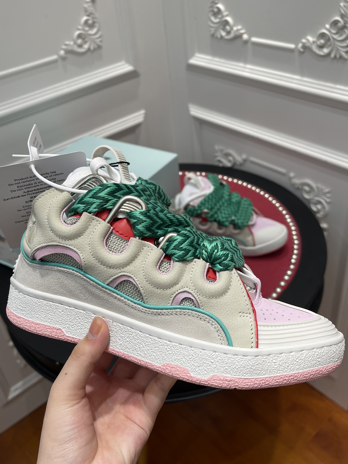 Lanvon Curb SneakerBeige Pink FM-SKRK11-DALL-P225205